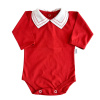 Conjunto Clássico 2 Peças para Bebê Gola Piquê Pontilhado Vermelho - Tamanho Único