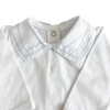 Conjunto Clássico 2 Peças para Bebê Gola Piquet Branco/Pontilhado Azul - Tamanho Único