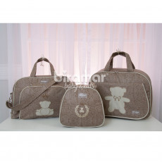 Conjunto Mala / Bolsa / Mini Bolsa - Animal Print Theodore Bege