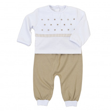 Conjunto Pagão para Bebê 3 Peças Bordado Bless Nude - Tamanho Único