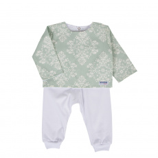 Conjunto Pagão para Bebê 3 Peças Estampado Jardim Secreto Arabesco Verde - Tamanho Único