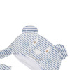 Conjunto Pagão para Bebê 3 Peças Plush Touca Aviador Listrado Azul - Tamanho Único