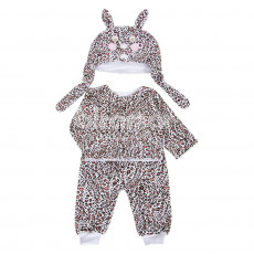 Conjunto Pagão para Bebê 4 Peças Plush Touca Aviador Oncinha Rosa - Tamanho Único