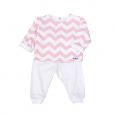 Conjunto Pagão para Bebê 3 Peças Soho Chevron Rosa - Tamanho Único