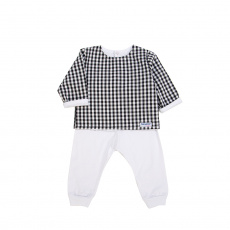 Conjunto Pagão para Bebê 3 Peças Xadrez Preto - Tamanho Único