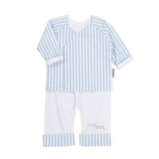 Conjunto Quimono Maternidade para Bebê 3 Peças Bordado Holiday Azul - Tamanho Único