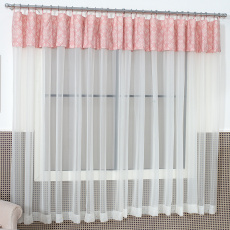 Cortina para Quarto de Bebê com Argolas Jardim Secreto Arabesco Rosa