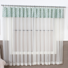 Cortina para Quarto de Bebê com Argolas Jardim Secreto Arabesco Verde