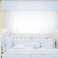Cortina para Quarto de Bebê com Bandô Bless Azul