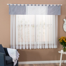 Cortina para Quarto de Bebê com Bandô Bless Marinho