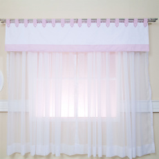 Cortina para Quarto de Bebê com Bandô Glamour Rosa