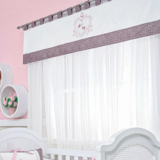 Cortina para Quarto de Bebê com Bandô Lapela Baby Oncinha Rosa