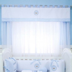 Cortina para Quarto de Bebê com Bandô Lapela Navy Azul