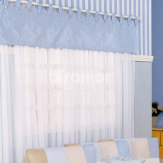 Cortina para Quarto de Bebê com Bandô Lapela Patch Azul