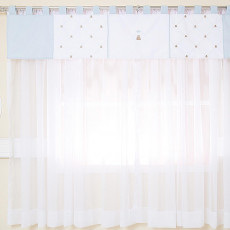 Cortina para Quarto de Bebê com Bandô Lapela Theodore Azul