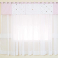Cortina para Quarto de Bebê com Bandô Lapela Theodore Rosa