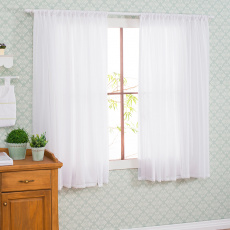 Cortina para Quarto de Bebê com Forro Varão Simples Algodão Doce Branco