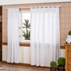 Cortina para Quarto de Bebê com Lapelas Percal Deville Azul