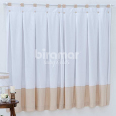 Cortina para Quarto de Bebê com Lapelas Pique Versailles Bege