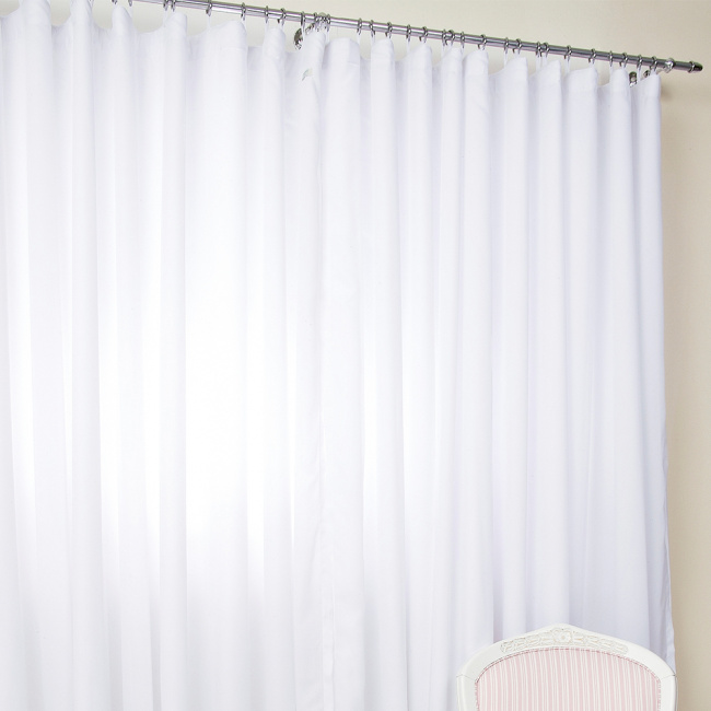 Cortina para Quarto de Bebê Crepe Musseline Forrada Branca