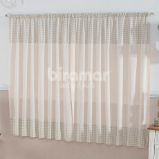 Cortina para Quarto de Bebê Percal Barrado Estampado Lollipop Classic Pérola
