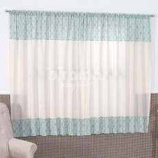 Cortina para Quarto de Bebê Percal Barrado Estampado Lollipop Olivia Verde