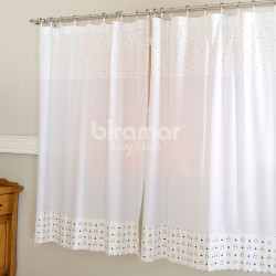 Cortina para Quarto de Bebê Percal com Argolas Lollipop New York Triângulo Colorido