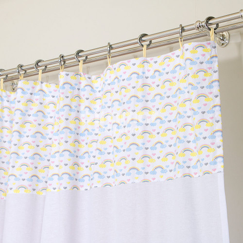 Cortina para Quarto de Bebê Percal com Argolas Lollipop Rainbow Colorido