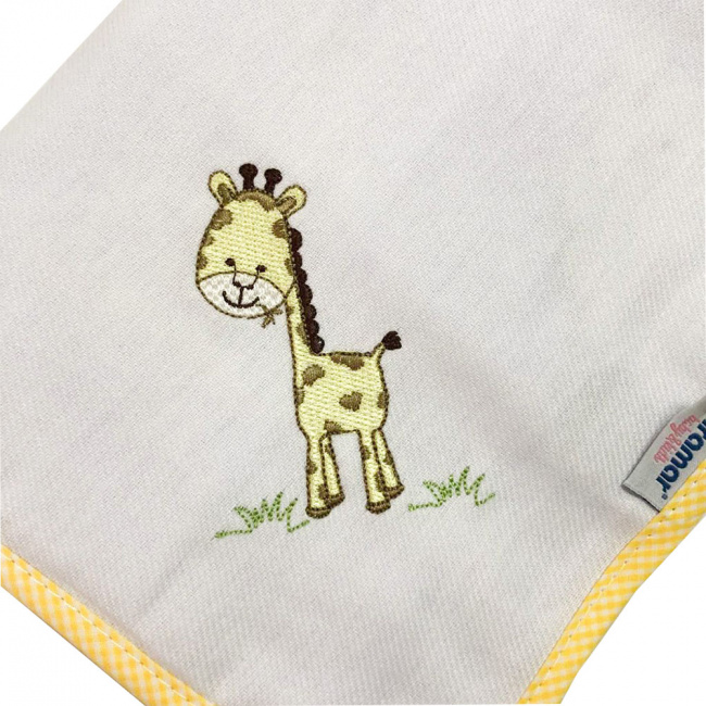 Cueiro Aflanelado para Bebê Bordado Girafinha