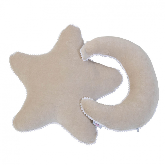 Duo Almofada Lua e Estrela Plush Cinza