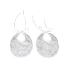 Duo de Babadores para Bebê Damask Branco