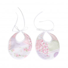 Duo de Babadores para Bebê Patchwork Rosa