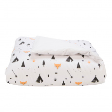 Edredom de Berço Estampa Dupla Face e Duvet Fox Preto