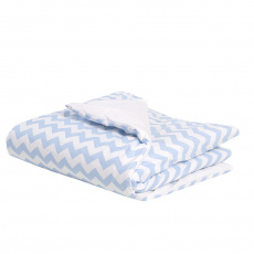 Edredom de Berço Estampa Dupla Face e Duvet Soho Chevron Azul