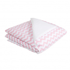 Edredom de Berço Estampa Dupla Face e Duvet Soho Chevron Rosa