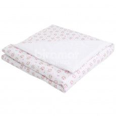 Edredom de Berço Estampa Dupla Face e Duvet Tiffany Floral  Rosa