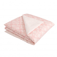 Edredom de Mini Cama e Montessoriano Estampa Dupla Face e Duvet Jardim Secreto Rosa