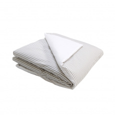 Edredom de Mini Cama e Montessoriano Estampa Dupla Face e Duvet Listrado Cinza