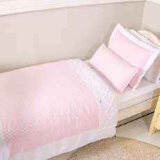 Edredom Solteiro / Kids Dupla Face e Duvet Listrado Rosa