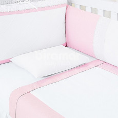 Enxoval de Berço Lollipop 8 peças Milk Poá Rosa