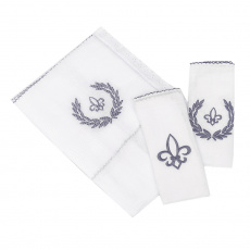 Fralda de Ombro Cremer para Bebê com 2 Fraldas Boca Fleur de Lis Marinho