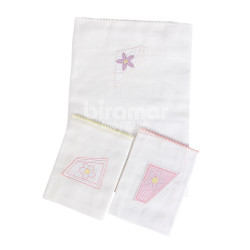 Fralda de Ombro Cremer para Bebê com 2 Fraldas Boca Patchwork Rosa