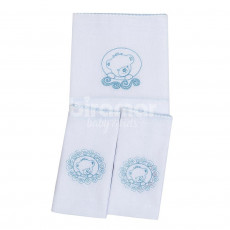 Fralda de Ombro Cremer para Bebê com 2 Fraldas de Boca Teddy Bear Azul