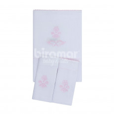 Fralda de Ombro Cremer para Bebê com 2 Fraldas de Boca Venetia Cinza/Rosa