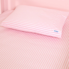 Fronha para Berço Estampada Listrado Rosa