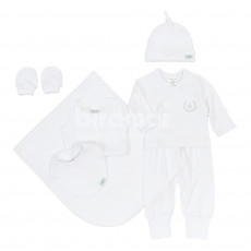 Gift Set para Bebê Royal Branco 7 Peças Suedine Algodão Egípcio - Tamanho Único