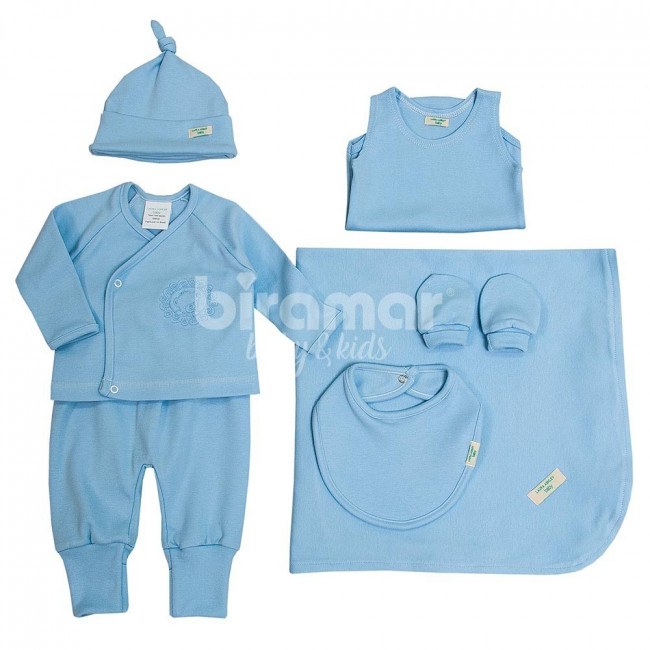 Gift Set para Bebê Teddy Bear Azul 7 Peças  - Tamanho Único