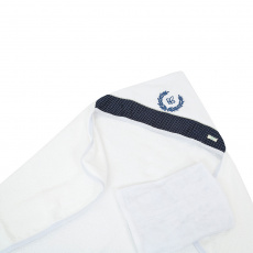 Jogo de Banho para Bebê com Fralda Fleur de Lis Marinho