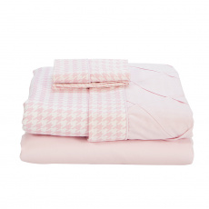 Jogo de Lençol para Berço 3 Peças Estampado Windsor Rosa Percal 180 Fios