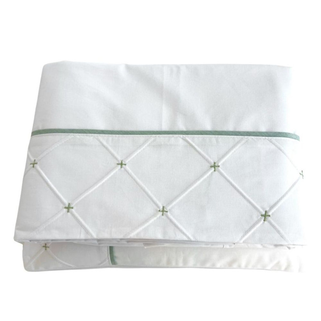 Jogo de Lençol para Berço 3 peças Percal 180 Fios 100% Algodão Glamour Mesclado Verde